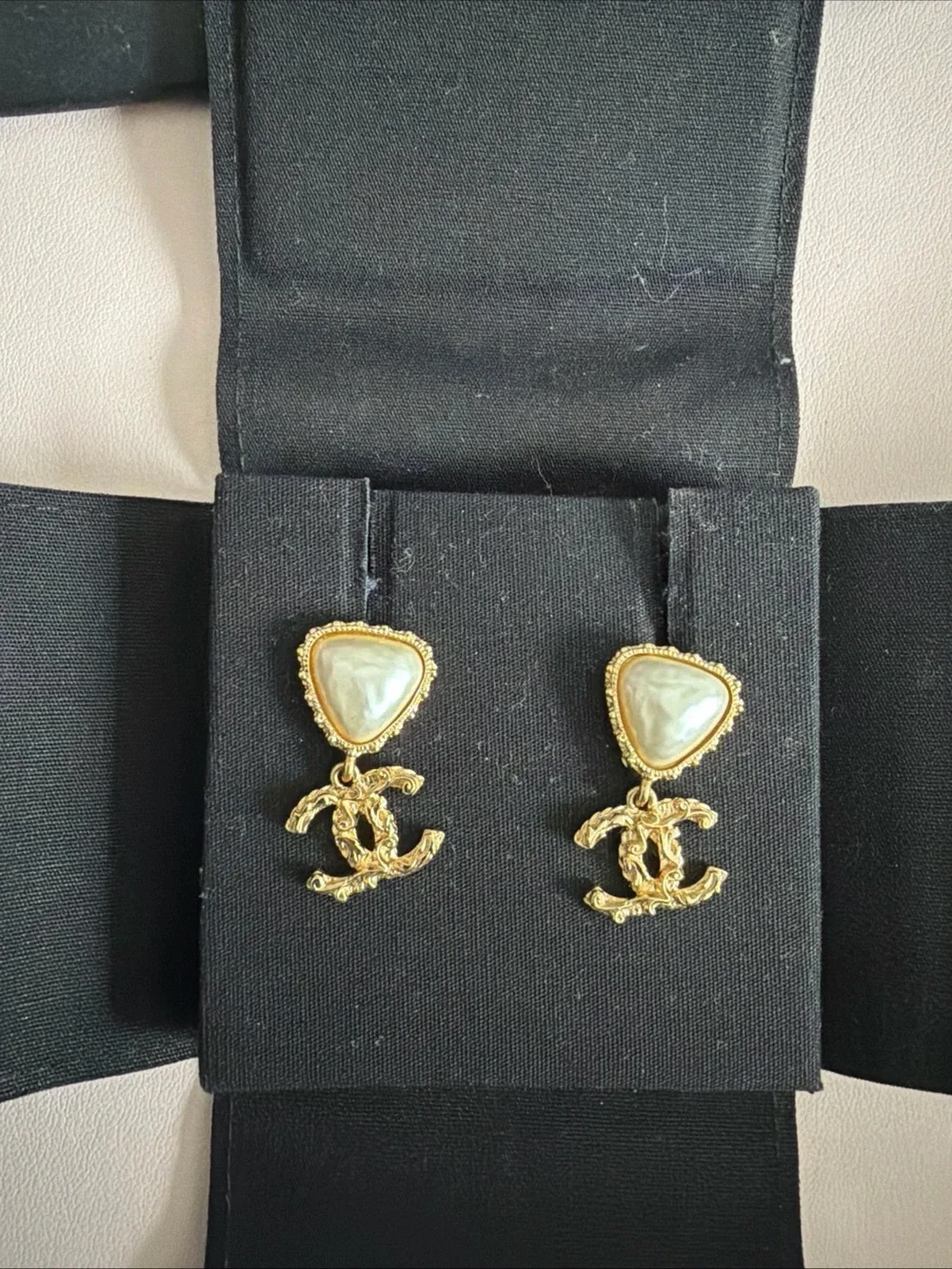 Authentic Chanel Gold CC Logo EARRINGS